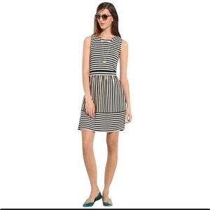 Anthropologie Hi Line Black and White Striped sleeveless rayon spandex  Dress S